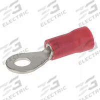 POLARIS Ring Terminal: Red, Vinyl Insulation, #6 Stud Size, 22 AWG to 16 AWG Wire Sizes, 600 V (MPN R22-6V). Key specifications — attr1308027: POLARIS.