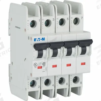 IEC Miniature Cct Breaker, 16 A - C-Curve, 4-Pole UL489 DIN Rail-Mount Miniature Circuit Breakers