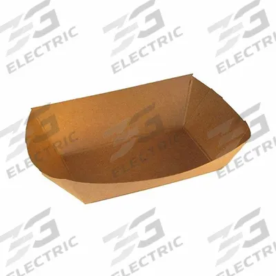 APPROVED VENDOR Disposable Carry-Out Food Container: 1 Compartments, 2 1/8 in Ht, Brown - Paper Food Trays