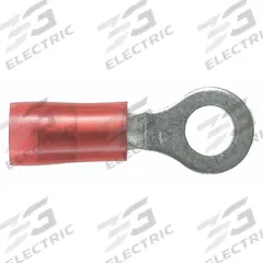 PANDUIT Ring Terminal: Red, Nylon Insulation, #10 Stud Size, 22 AWG to 18 AWG Wire Sizes, 600 V (MPN PN18-10R-M). Key specifications — attr1308027: PANDUIT.