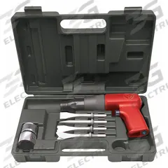 CHICAGO PNEUMATIC Air Hammer Kit: 3/8 in Shank Size, 2 5/8 in Stroke Lg, 3,200 bpm Blows per Minute (MPN CP7110K). Key specifications — attr1320834: CHICAGO PNEUMATIC; attr1320853: Round; attr1320854: Round; attr1320857: (4) Chisels.
