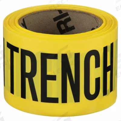 APPROVED VENDOR Barricade Tape: 200 ft Lg, 3 in Wd, Caution Open Trench Legend - Specific Caution Messaging Barrier Tape