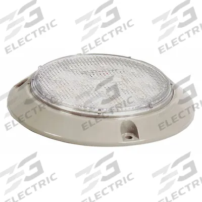 MAXXIMA Dome Light: Round, 12.8V DC, LED, Clear, White, 5 1/2 in Overall Dia - Round Dome Lights