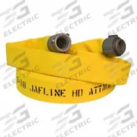 JAFLINE HD Fire Hose: Double Jacket, 2 in Hose Inside Dia, 50 ft Hose Lg, Yellow (MPN HD200Y050-NP150). Key specifications — attr660609: NPSH; attr660602: Rocker; attr660607: Aluminum.