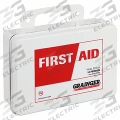 FIRST AID ONLY Heat Stress Kit: Heat Stress, 10 People Served, 191 Components, Plastic (MPN 54615). Key specifications — attr1004628: No Adhesive Bandages; attr1004629: Heat Stress; attr1004631: FIRST AID ONLY; attr1004641: White; attr1004645: Plastic; attr1004649: Medication Included; attr1004654: Wall Mount; attr1004660: (60) Rehydration Electrolytes.