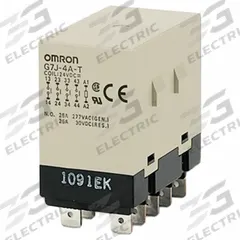OMRON General Purpose Relay: Bracket Mounted, 9 mA_10.8 mA Current Rating, 200/240V AC, 4PST-NO (MPN G7J-4A-B AC200/240). Key specifications — Brand: OMRON; Contact Rating (DC): 25 A @ 30V; Mounting Style: W-Bracket; Electrical Connection: Screw Terminal; Manufacturer Part Number: G7J-4A-B AC200/240; Series: G7J Series; Relay Bracket Type: W-Bracket (Sold with Relay).