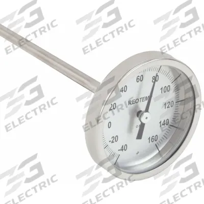REOTEMP Soil Dial Thermometer: -40°F to 160°F, +/- 1% Accuracy, 12 in Stem Lg - Dial Thermometers for Soil