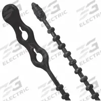 GARDNER BENDER Beadle Wrap: Black, 8 in Lg, Outdoor Use, Max. 2 in Bundle Dia., 70 lb Rated, 40 PK (MPN 46-8BEADBK). Key specifications — Outdoor Use: Yes; Color: Black; Brand: GARDNER BENDER; Pack: Large Pack.