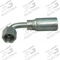 KURT Hydraulic Crimp Fitting: Carbon Steel, 90° Elbow, -16 For Hose Dash Size, Female x Male (MPN FFX90-16-16). Key specifications — Fitting Gender: Female x Male; Fitting Connection Type: ORS x Hose End; For Hose Dash Size: -16; Thread Size: 1-7/16"-12; Brand: KURT.