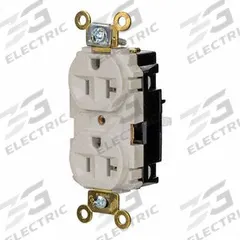 HUBBELL Receptacle: Duplex, 5-20, Light Almond, 125V AC, 20 A, 2 Pole / 3 Wire (MPN HBL5362STLA)