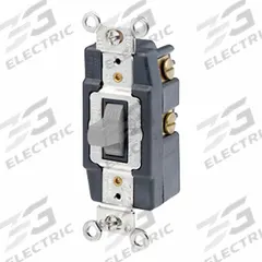 LEVITON Wall Switch: Toggle Switch, Single Pole, Momentary, Gray, 120/277V AC, 15 A (MPN 1256-GY). Key specifications — Illuminated: No; Voltage Rating: 120/277V AC.