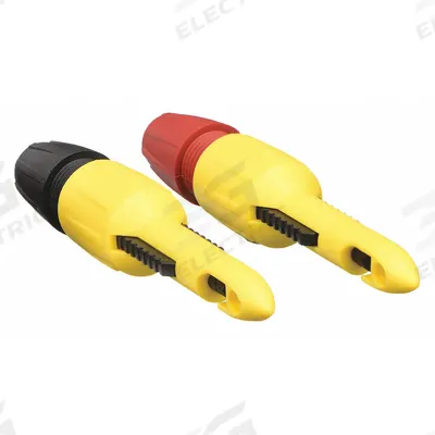POMONA Test Clip: Piercing Clip, 4 in Lg, Black/Red/Yellow, 70 V Max Volt - Test Clips