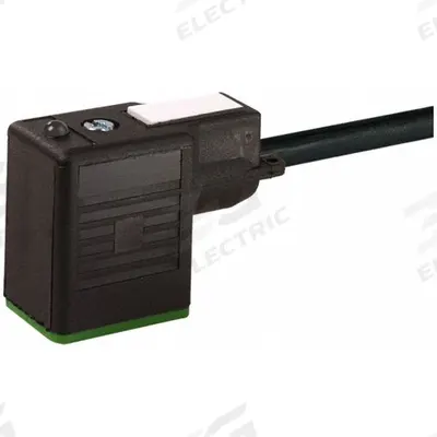 MURRELEKTRONIK Cordset: MSUD BI Female Right Angle x Bare Wire, 3 m Cable Lg, PUR, Black - DIN Form Industrial B Solenoid Connector Single-Ended Cordsets