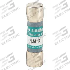 LITTELFUSE Fuse: FLM Series, Midget, Time-Delay, 1 A, 250 V AC, 13/32 in x 1 1/2 in, Non-Indicating (MPN FLM001). Key specifications — Series: FLM; Brand: LITTELFUSE.