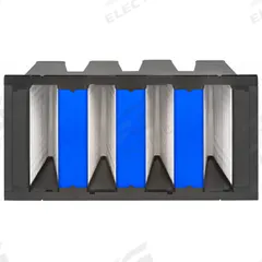 GRAINGER V-Bank Air Filter: 12 in x 24 in x 12 in, Fiberglass, Single Header, 4 Vs, MERV 15 (MPN 911TA2). Key specifications — attr1286015: GRAINGER; attr1286018: Plastic; attr1286019: Fiberglass; attr1286016: Smoke.