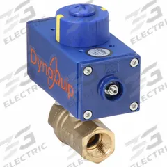 DYNAQUIP CONTROLS Pneumatically Actuated Two-Way Ball Valve: 1/2 in Size, Brass, FNPT x FNPT (MPN PHH23ATDA032A). Key specifications — Brand: DYNAQUIP CONTROLS; Pilot Solenoid Voltage: 115V AC.