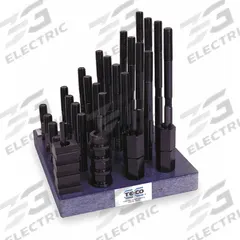 TE-CO Clamping Kit: For 16 mm T-Slot, M12x1.75 Stud, 38 Pc (MPN 68205). Key specifications — Includes Studs: (4) 8 in; Brand: TE-CO.