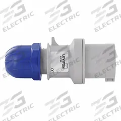 LEVITON Pin and Sleeve Plug: Blue, 200/250V AC, Single Phase, 32 A, 3 Pole, 4 Wire, IEC Grounding (MPN S332-P9). Key specifications — Brand: LEVITON; Voltage Rating: 200/250V AC.