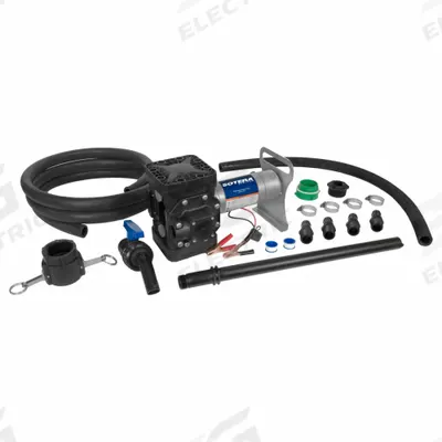 SOTERA Electric Drum Pump: Pump with Hose & Nozzle, 1/4 hp HP, 12 V DC, 13 gpm - Diaphragm Drum Pumps