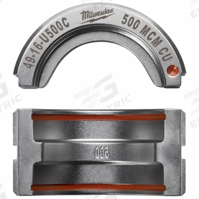 MILWAUKEE Upper and Lower Crimping Die: 500 kcmil, U Style Dies - Milwaukee Replacement Crimping Dies