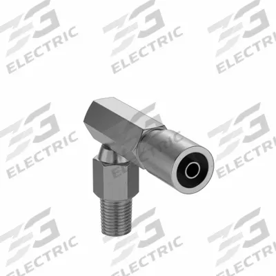 PARKER Hydraulic Crimp Fitting: Steel x Steel, 90° Elbow, -4 For Hose Dash Size - Crimp Hydraulic Hose Fittings with Flange Connection