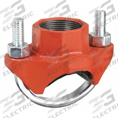 GRUVLOK Clamp Coupling: Clamp Tee, 4 in x 1 1/2 in x 2 in, Ductile Iron, EPDM Seal - Outlet Pipe Clamps