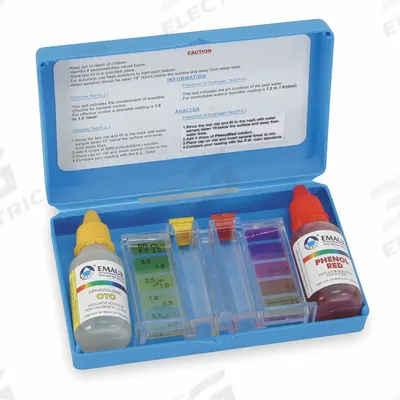 APPROVED VENDOR Water Analysis Kit: Chlorine/pH, 2 Tests - Water Quality Test Kits