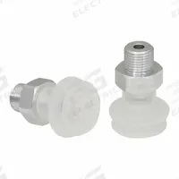 SCHMALZ Vacuum Pad Assembly: Bellows, 1.5 Folds, G1/8 in Vacuum Port, 21 mm Pad Dia, Clear, 55 A (MPN 10.01.06.00393). Key specifications — attr1019136: 10.01.06.00393; attr1019138: SCHMALZ; attr1019139: 55 A.
