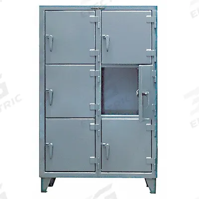STRONG HOLD Wardrobe Locker: 42 in x 18 in x 68 in, 3 Tiers, 2 Units Wide, 6 Lockers - Solid Industrial Box Lockers