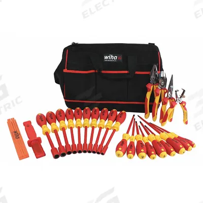 WIHA Insulated Tool Kit: Insulated, 25 Total Pcs - Tool Sets with Tool Bag