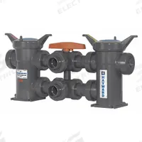 HAYWARD Basket Strainer: CPVC, 0.125 in Screen Size, Dual, Socket and Threaded, 2 in, 15 1/2 in Ht (MPN DB2200ST18). Key specifications — Brand: HAYWARD; Compatible Product Type: Water; Gasket Material: FPM; Screen Material: CPVC.