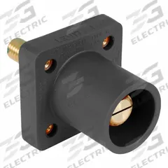 Single Pole Receptacle: Black, Straight Taper Nose Mating, Threaded Stud Termination, 400 A (MPN 16R25-1UE). Key specifications — Series: 16; Receptacle Gender: Male; Brand: LEVITON.