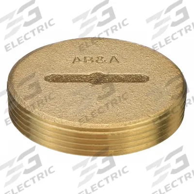 AB&A Cover: 3 in Overall Dia, 3 in Overall Ht, Brass, Brass, Brass - Cleanout Plugs