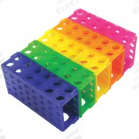 Tube Rack: 2 1/8 in Overall Wd, 3 3/4 in Overall Ht, 6 7/8 in Overall Lg, Polypropylene, Multicolor (MPN HS29022G). Key specifications — Material: Polypropylene; Mounting Location: Benchtop; Color: Multicolor; Product Type: Test Tube Rack; Total Holding Capacity: (32) 0.5 mL Tubes; Brand: HEATHROW SCIENTIFIC.