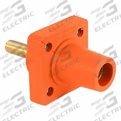 Single Pole Receptacle: Orange, Straight Taper Nose Mating, Threaded Stud Termination, 400 A (MPN 16R26-1UO). Key specifications — Series: 16; Receptacle Gender: Female; Brand: LEVITON.
