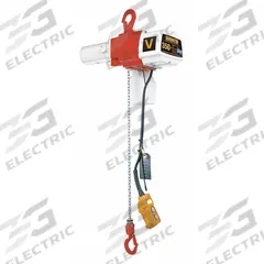 HARRINGTON Electric Chain Hoist: H2 - Light Duty, 120V AC, Hook Mounted - No Trolley, 13 in Headroom (MPN ED350V-20). Key specifications — Brand: HARRINGTON; Includes: Pendant; Operating Voltage: 120V AC; Headroom Clearance: 28 in - 30 in.