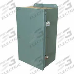 HAMMOND Electrical Enclosure: Steel, 14 in x 8 in x 6 in, NEMA 12/13/3R/4, Solid Cover, Hinged (MPN HJ1486HLP). Key specifications — Closure Method: Clamps; Brand: HAMMOND; Knockouts: Not Included.