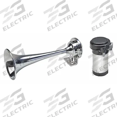 WOLO Electric Horn: 24V DC, High Tone, Electric, Silver, Chrome Plated - Air-Powered Horn Kits