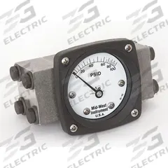 MIDWEST INSTRUMENT Differential Pressure Gauge: Back, 1/4 in NPT Female, ±3-2-3% Gauge Accuracy, 140 (MPN 140-SA-00-OO-100P). Key specifications — Sensor Type: Diaphragm; Series: 140; Housing Material: 316 Stainless Steel; Certificate of Calibration: Not Included; Gauge Accuracy: ±3-2-3%.