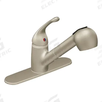 CFG Pull Out Kitchen Faucet: Capstone, Brass, Single-Post, Deck, 1 Mounting Holes - Single-Post Kitchen Faucets