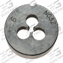 WESTWARD Alloy Steel Die, 6-32 UNC: CCT1060-105, Die
