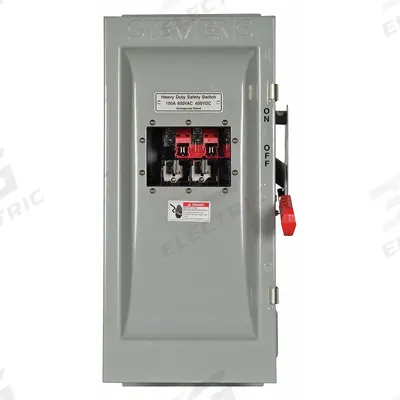 Siemens Safety Switch: Non-Fusible, 100 A, Three Phase, 600V AC, Galvanized Steel - Non-Fusible Safety Switches