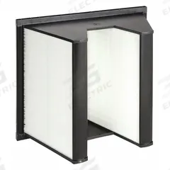 GRAINGER V-Bank Air Filter: 20 in x 24 in x 12 in, Fiberglass, Single Header, 2 Vs, Downstream Face (MPN 33E916). Key specifications — Brand: GRAINGER; Frame or Header Material: Plastic; Media Material: Fiberglass; Filters Out: Smoke.