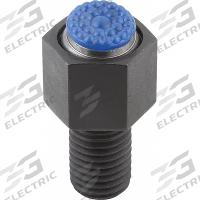 KIPP Threaded Gripper w/Polyurethane Pad: M20, 100 mm Thread Lg, 21 mm Pad Dia - Threaded Grippers with Polyurethane Pad