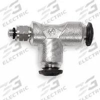 AIGNEP USA Push-Fit Tee Fitting: 5 mm OD x 6 mm OD Size, Nickel, 1 5/8 in Overall Lg, Silver, 5 PK (MPN 50225N-6-M5-PK5). Key specifications — Brand: AIGNEP USA.