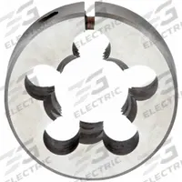 CLE-LINE Round Threading Die: 1/2"-20 UNF, 1 in OD, Adj, Carbon Steel (MPN C65471)