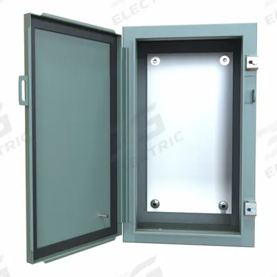 HAMMOND Electrical Enclosure: Steel, 20 in x 12 in x 8 in, NEMA 12/13, w/Panel - Steel Dust-Tight Enclosures