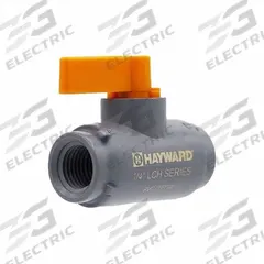 HAYWARD Manual Two-Way Ball Valve: 1/4 in, PVC, Straight, FNPT x FNPT, 150 psi Max. Pressure (CWP) (MPN LCH1025ATTE0000). Key specifications — Stem Material: Thermoplastic; Brand: HAYWARD; Handle: Lever.