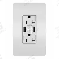 USB Receptacle: Duplex, 5-20R, 2 USB Ports, USB Type A, White, 125V AC, 20 A, GFCI (MPN 2097TRUSBAAW). Key specifications — Brand: LEGRAND.