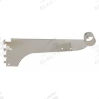 ECONOCO Round Tubing Bracket: Single, 1 in Slot Spacing, 1/2 in Slot Lg, 1/8 in x 12 in x 3 in (MPN A212). Key specifications — Product Type: Round Tubing Bracket; Color: Silver; For Display Type: Single Slotted Standards; Material: Steel; Duty Rating: Heavy Duty; Brand: ECONOCO; Finish: Chrome; Includes: Hangrail.